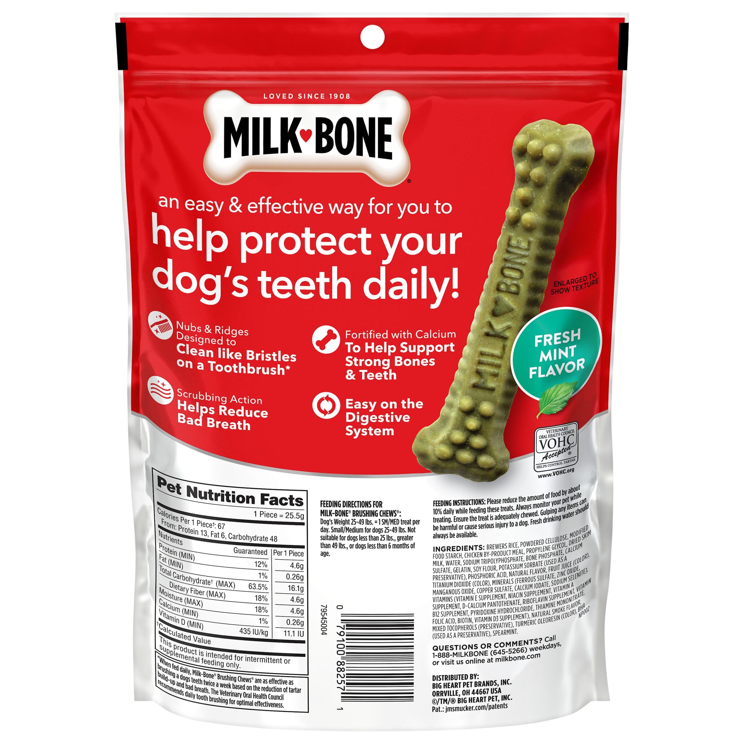 Milk-Bone Brushing Chews for dogs weighing 25 to 49 pounds.