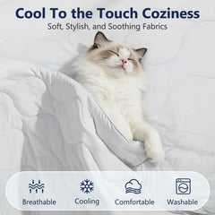 MIXJOY cooling pet blanket displayed to show its two-sided design.