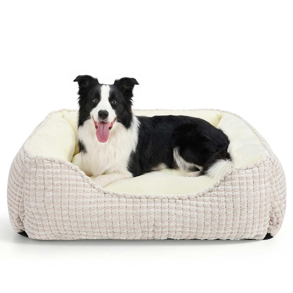 MIXJOY dog bed shown from the front with its rectangular shape and raised sides.