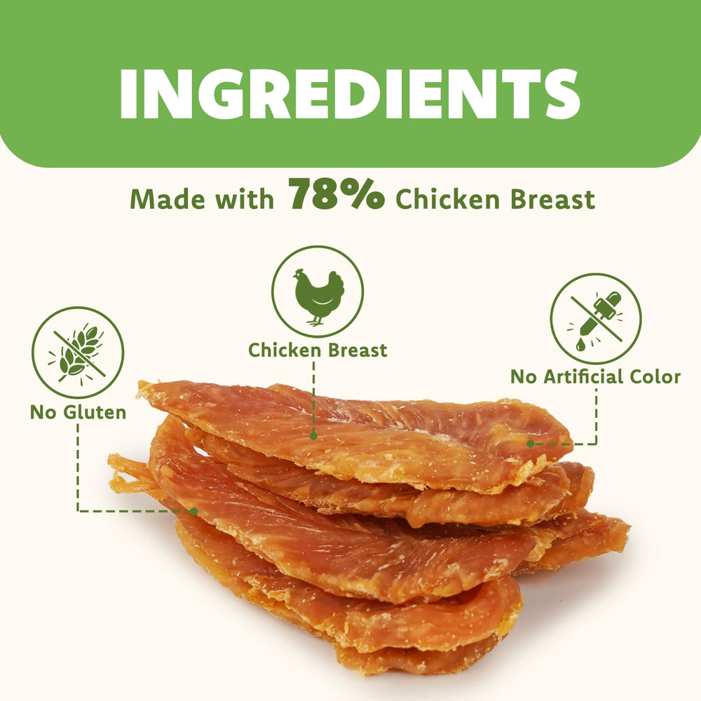 MON2SUN chicken breast jerky shown in a close-up view of a strip.