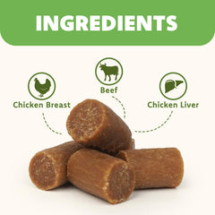 MON2SUN dog treats featuring chicken, beef and liver in the tri-meat recipe.
