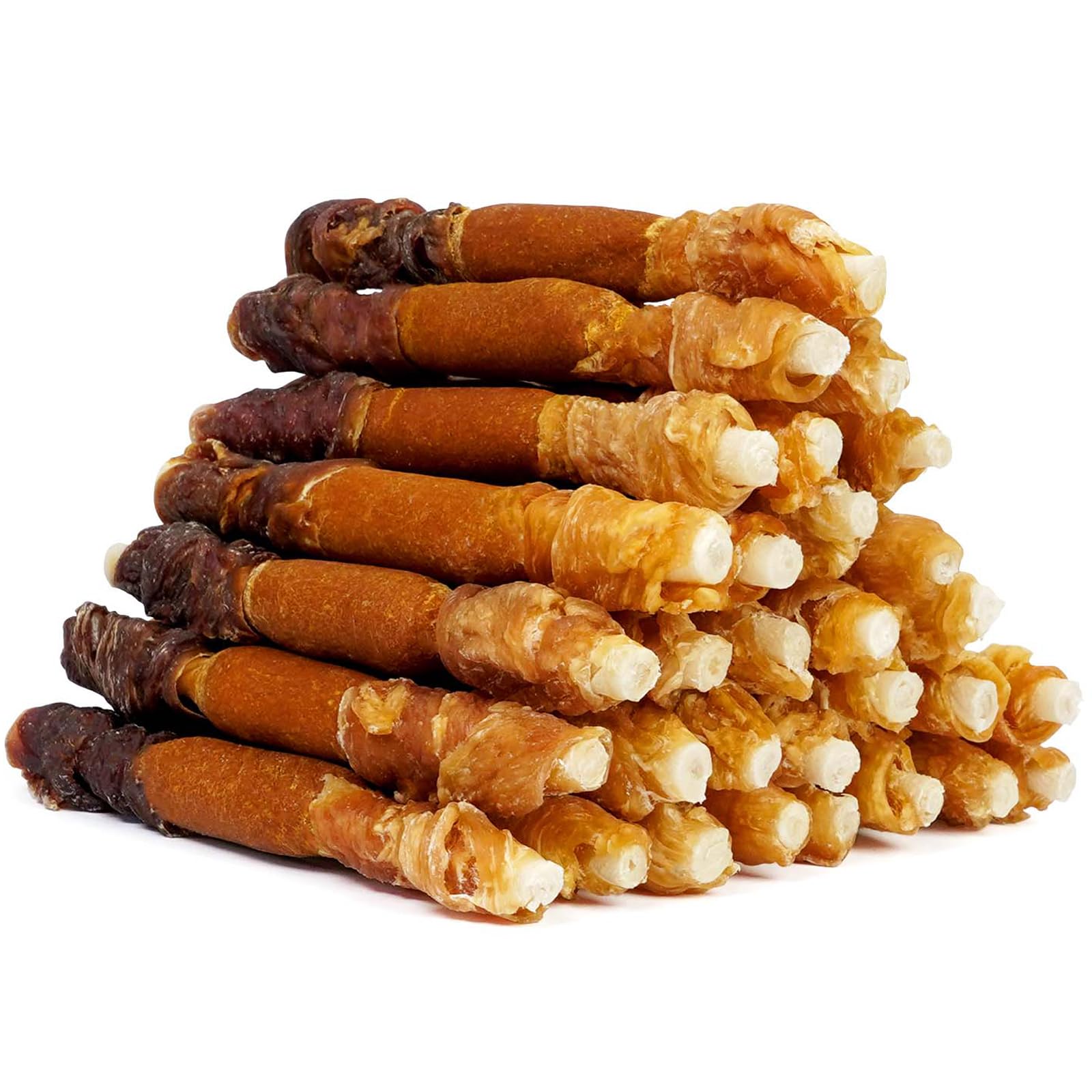MON2SUN Dog Treats shown from the front as triple-wrap rawhide sticks.
