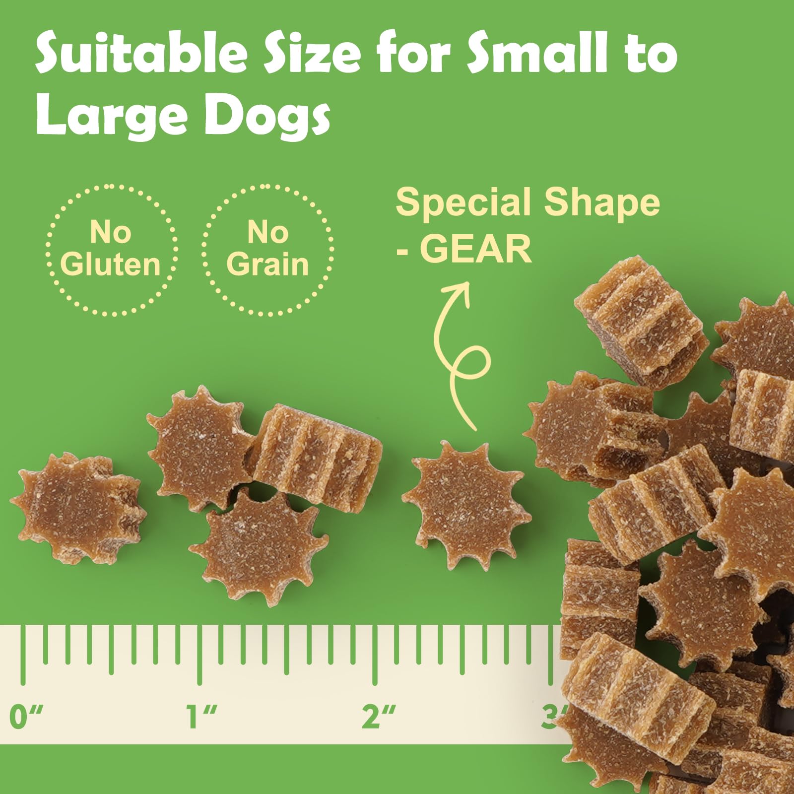 MON2SUN dog treats shown in a close-up view of their soft texture.