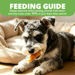MON2SUN chicken-wrapped calcium bone shown as a puppy reward treat.