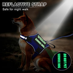 MOOGROU service dog harness chest and neck buckle details.