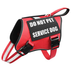 MOOGROU service dog vest harness shown being worn on a walk.