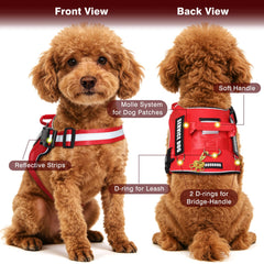 MOOGROU service dog vest detail showing reflective strips on the back and neck.