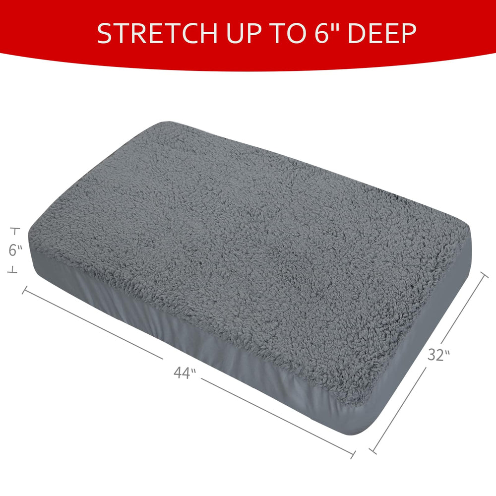 Moonsea dog bed cover fabric shown for its machine-washable care.