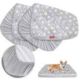Moonsea dog bed covers shown from the front with their light grey star print.