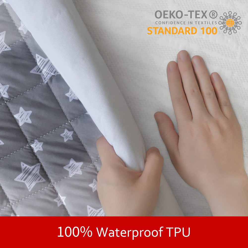 Moonsea dog bed cover detail showing its quilted microfiber surface.