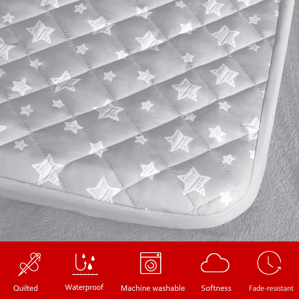 Moonsea dog bed cover close-up showing the light grey star pattern.