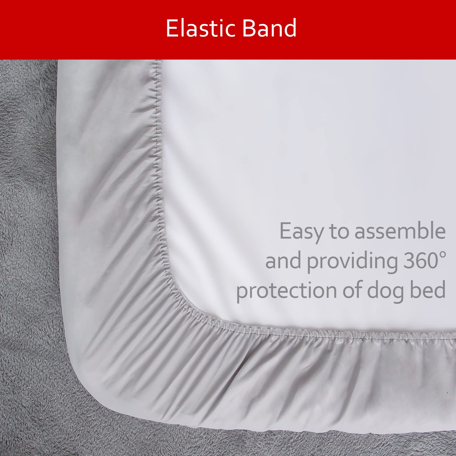 Moonsea dog bed cover underside showing the waterproof PU backing.