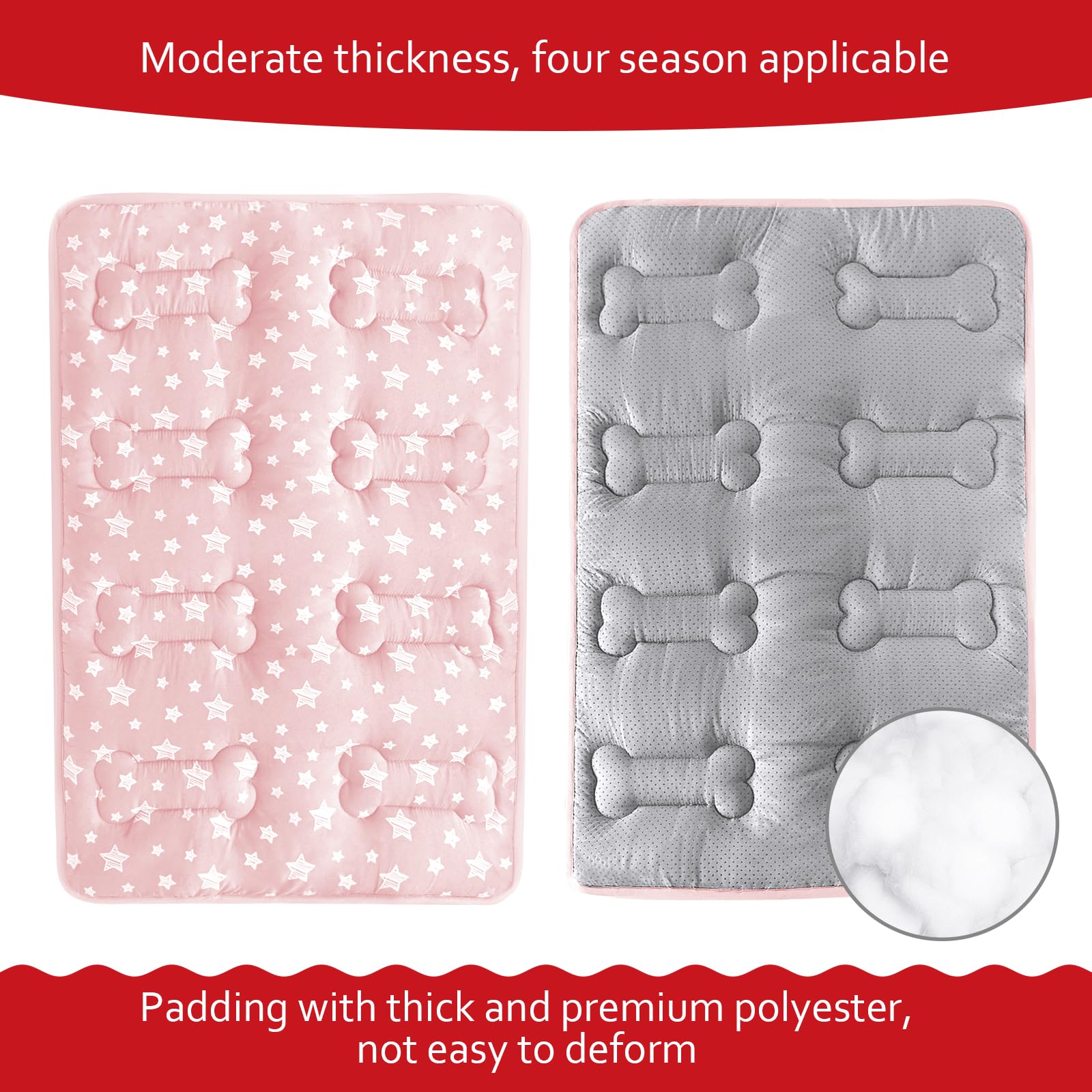 Moonsea Dog Crate Mat underside showing its anti-slip silica-gel bottom.