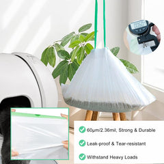 Mooydee cat litter box liner shown open to display its bag shape.