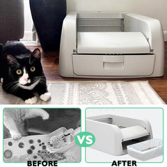 Mooydee cat litter box liner shown in use inside a waste drawer.