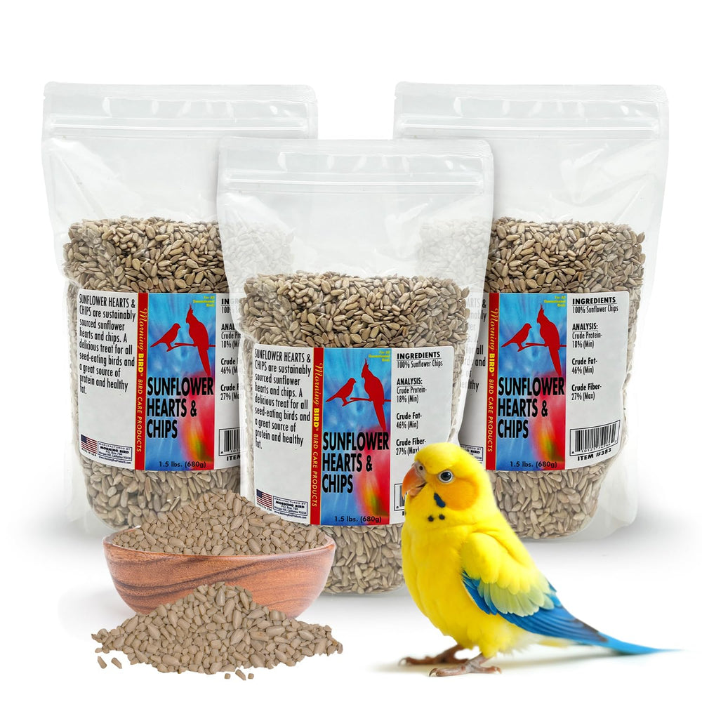 Morning Bird Sunflower Hearts & Chips bag shown from the front.