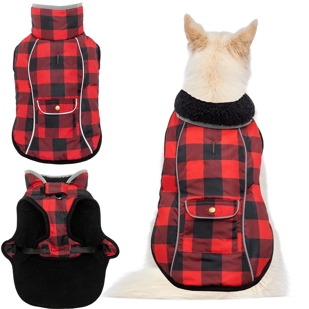 MOTZABO dog winter coat shown from the front.