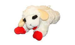 Multipet Lamb Chop dog toy shown during a game of fetch.