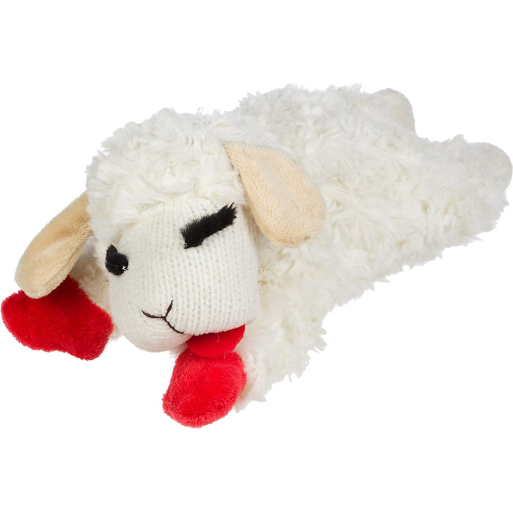 Multipet Lamb Chop dog toy shown from the front.