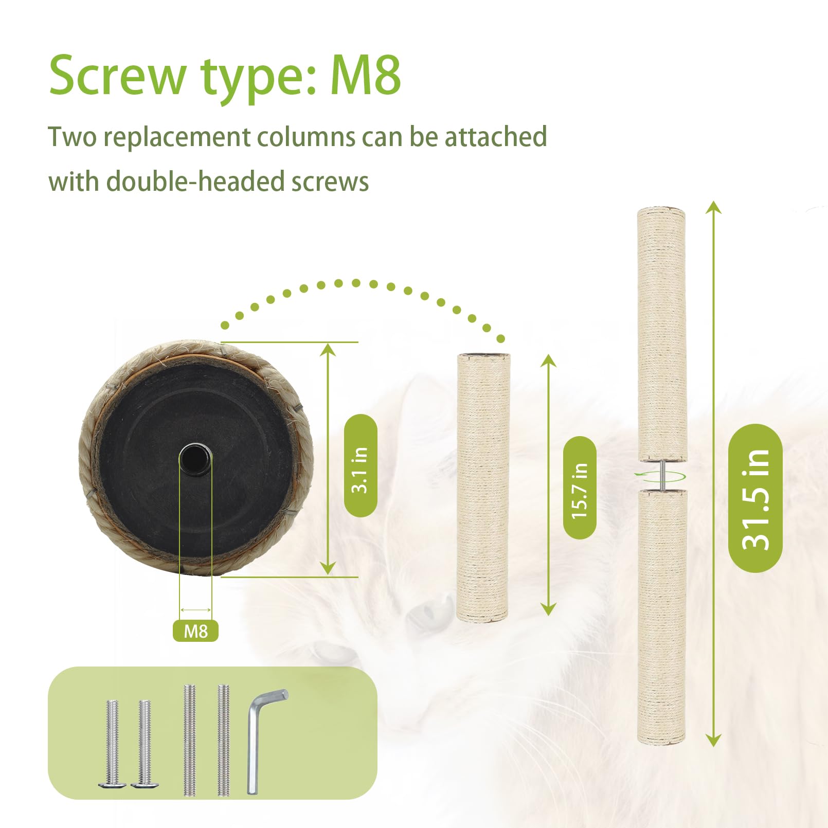 MUYG cat scratching post refill pair with natural sisal wrapping visible.