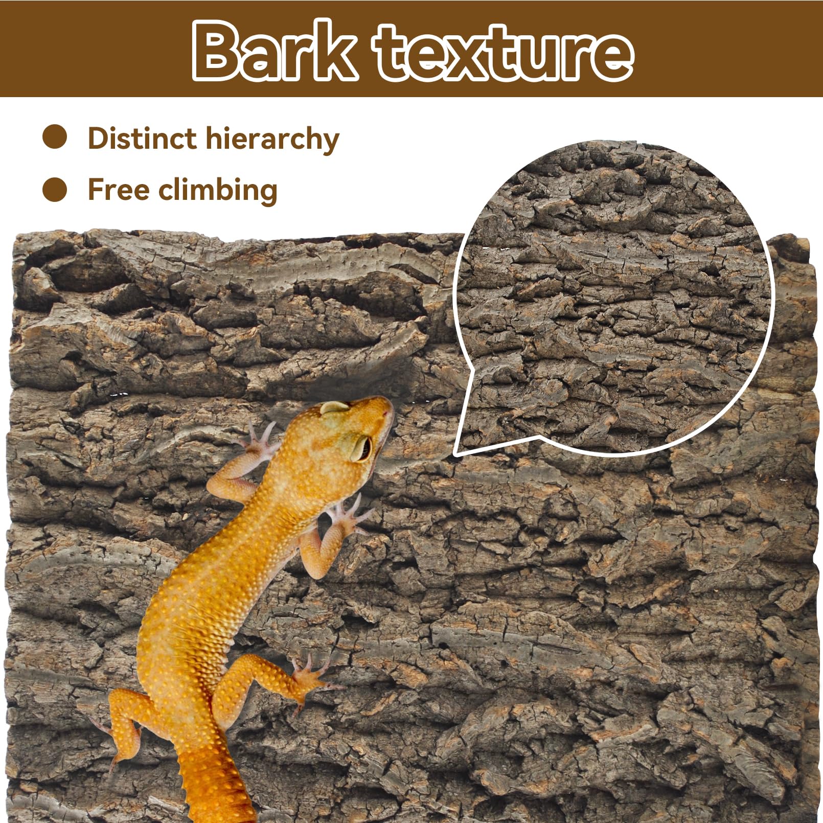 MUYG reptile cork bark background showing the textured climbing surface.