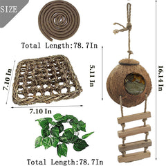 MUYG reptile hammock shown as a resting and climbing feature.