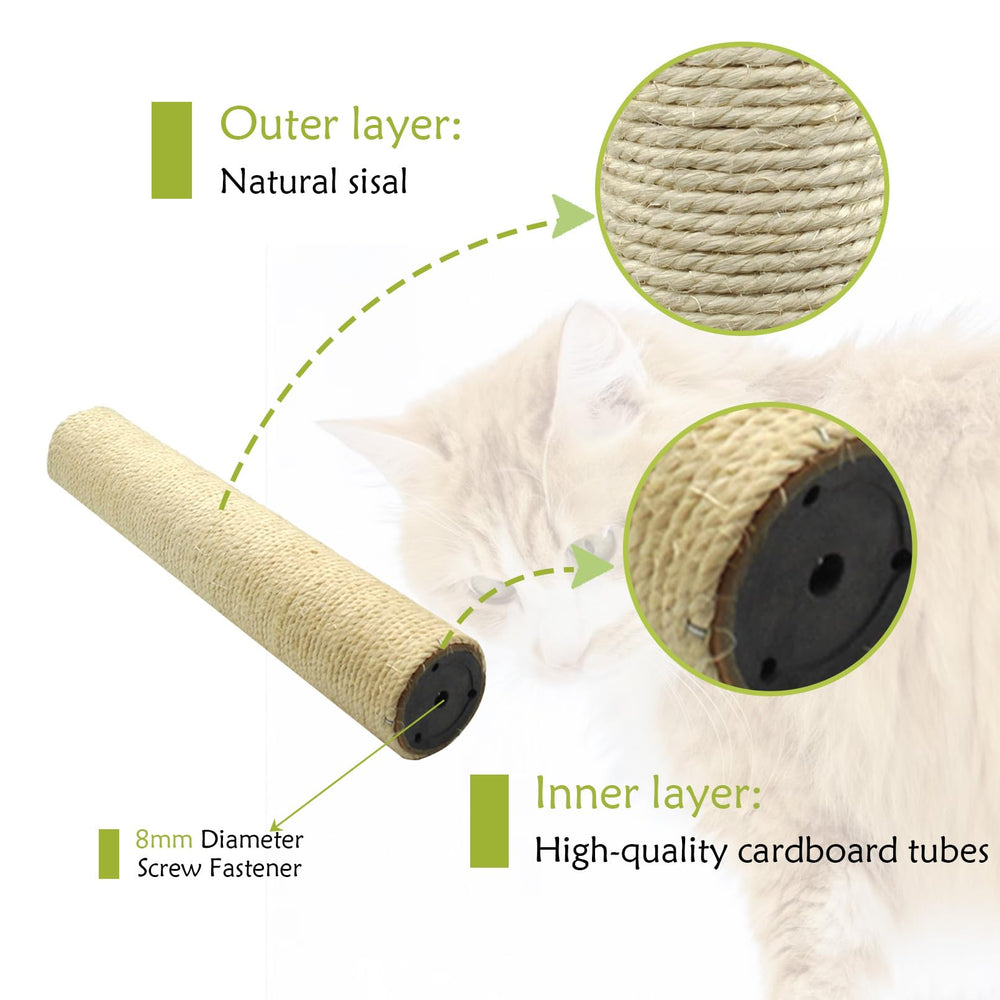 Close-up of the natural sisal surface on a MUYG cat scratching post refill.