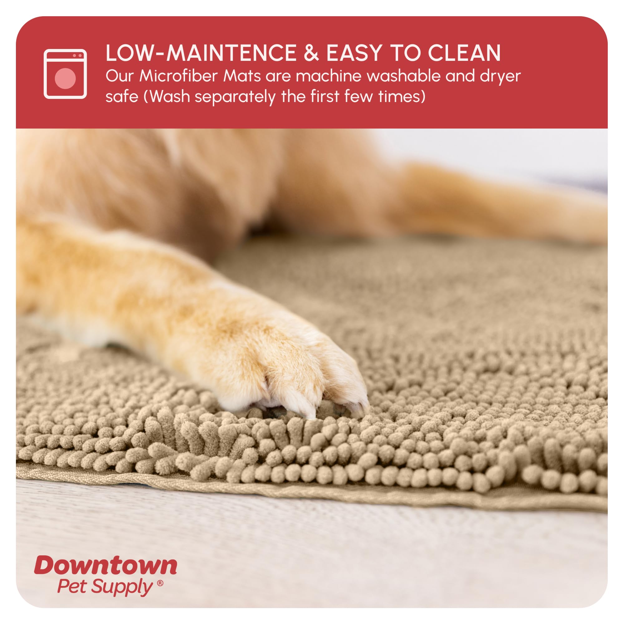 The non-slip adhesive backing of the My Doggy Place Dog Mud Mat.
