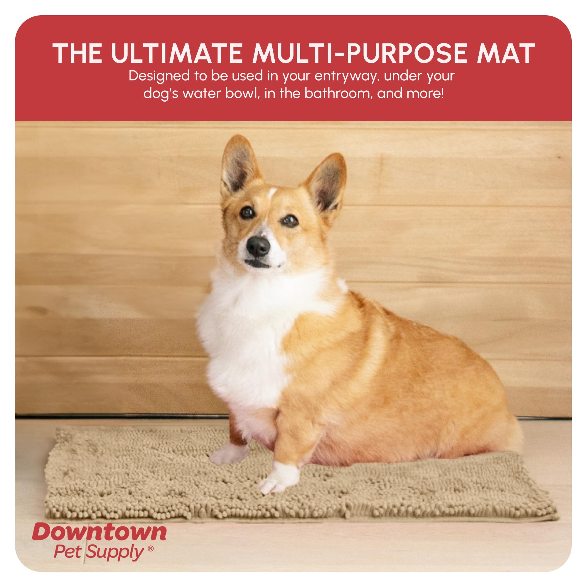 Detail of the double-stitched edge on the My Doggy Place Dog Mud Mat.