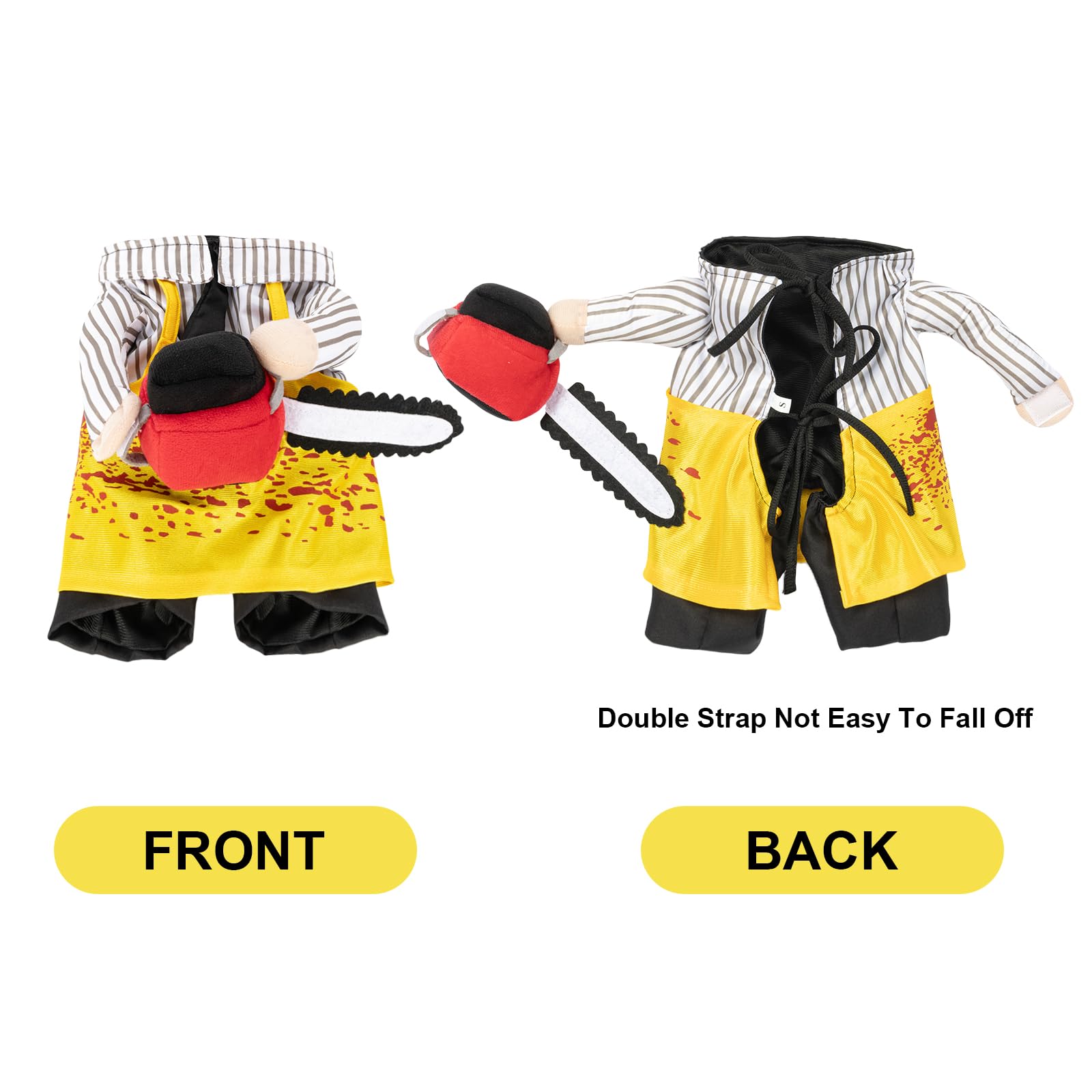 NACOCO Halloween Dog Chainsaw Costume worn by a pet for a costume look.