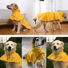 NACOCO dog raincoat showing the reflective detail on its back.