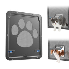 NAMSAN Cat Screen Door shown from the front with its frame and flap.