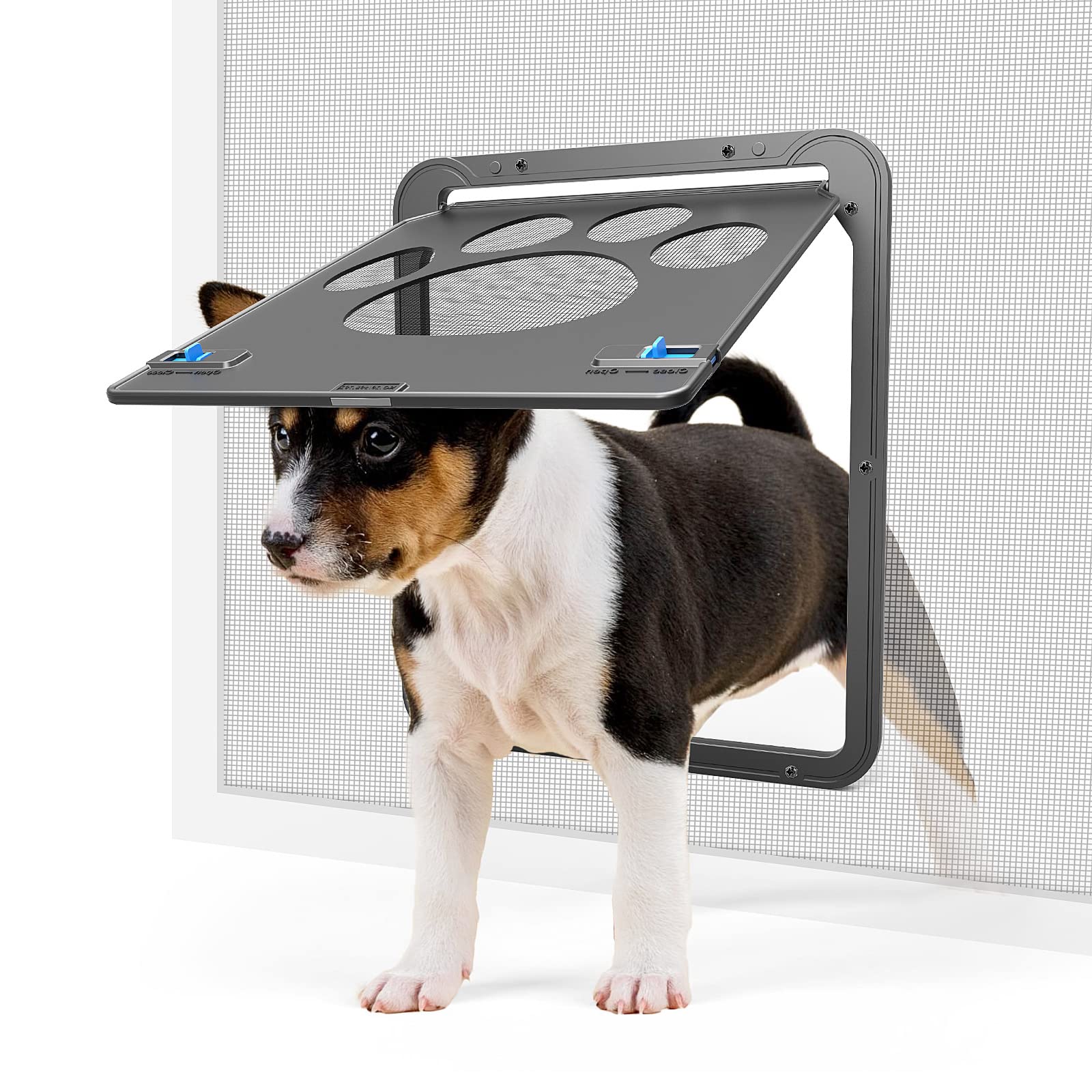 NAMSAN Cat Screen Door paw-shaped mesh insert shown in the flap.