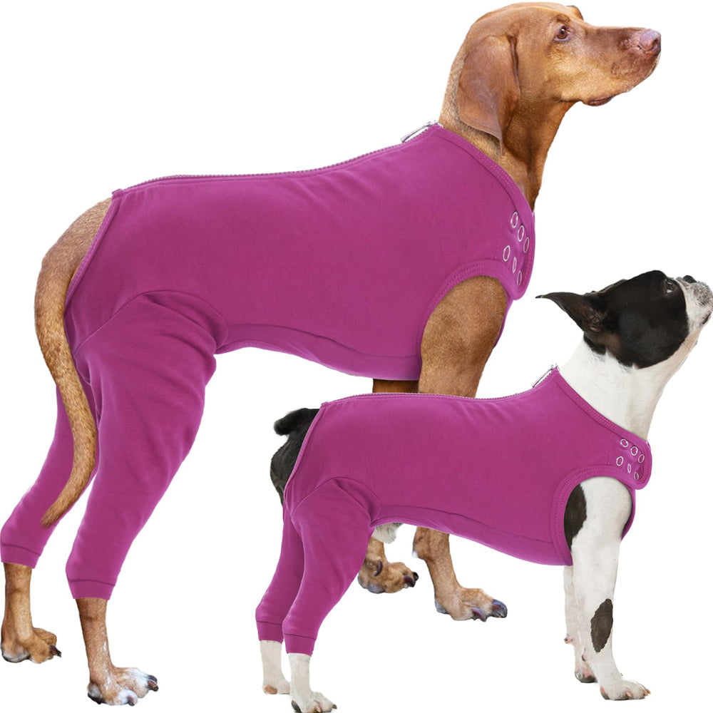 Nanaki Dog Wound Care Shirt shown from the front with its abdomen and rear-leg coverage.