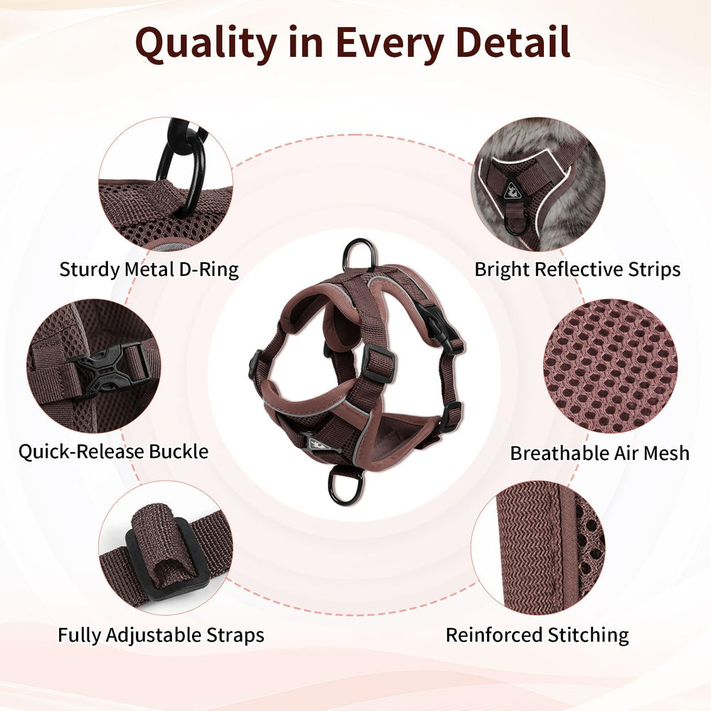 NARELECT cat harness and leash set showing the quick-release buckle detail.