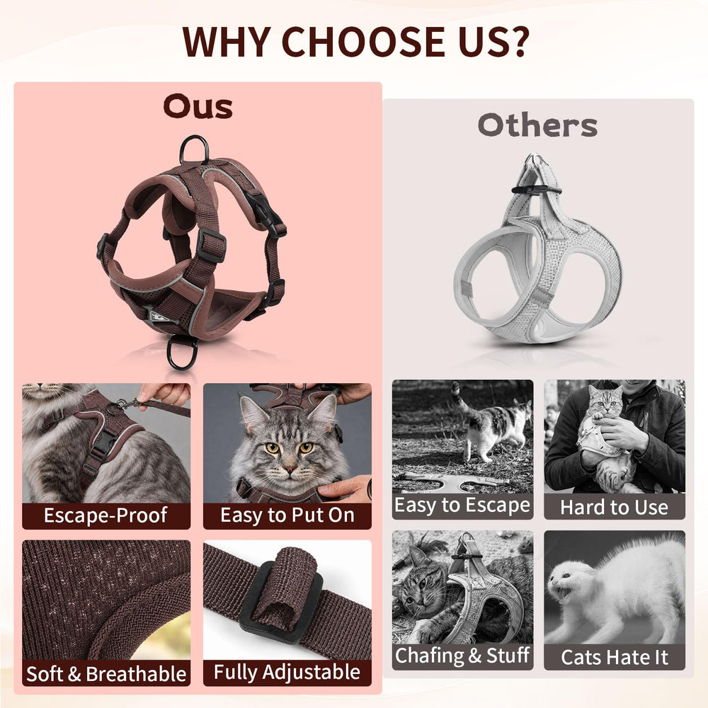 NARELECT cat harness and leash set highlighting the vest-style design.