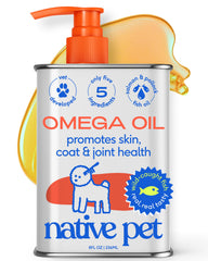 Native Pet Omega 3 Fish Oil bottle shown from the front.