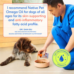 Native Pet Omega 3 Fish Oil mixed into a serving of wet dog food.