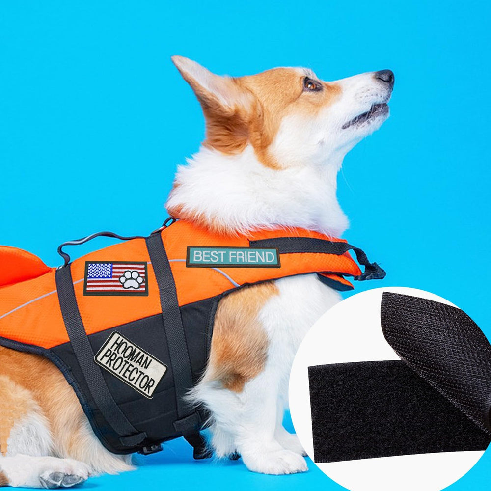 Naturahand dog harness patch shown from the hook-and-loop attachment side.