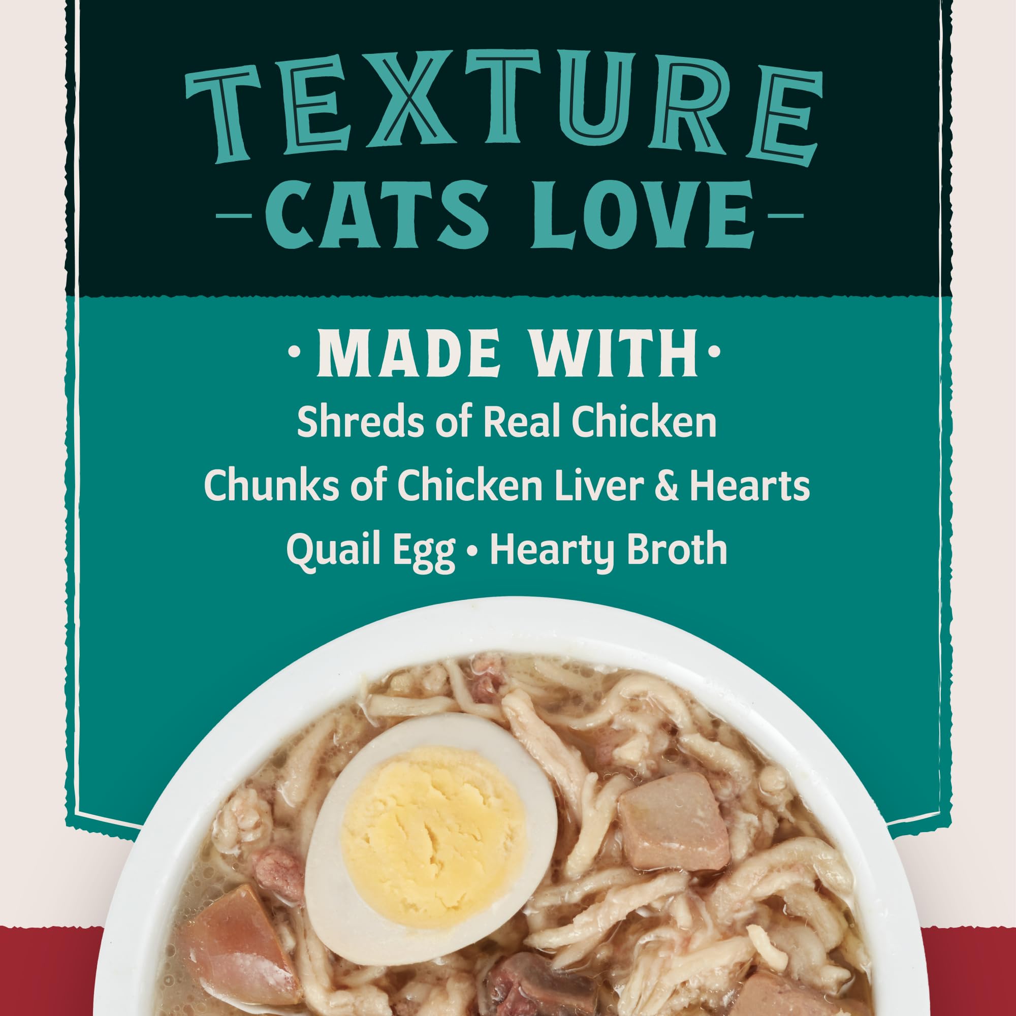 Natural Balance Ultra Protein cat food topped with real quail egg.