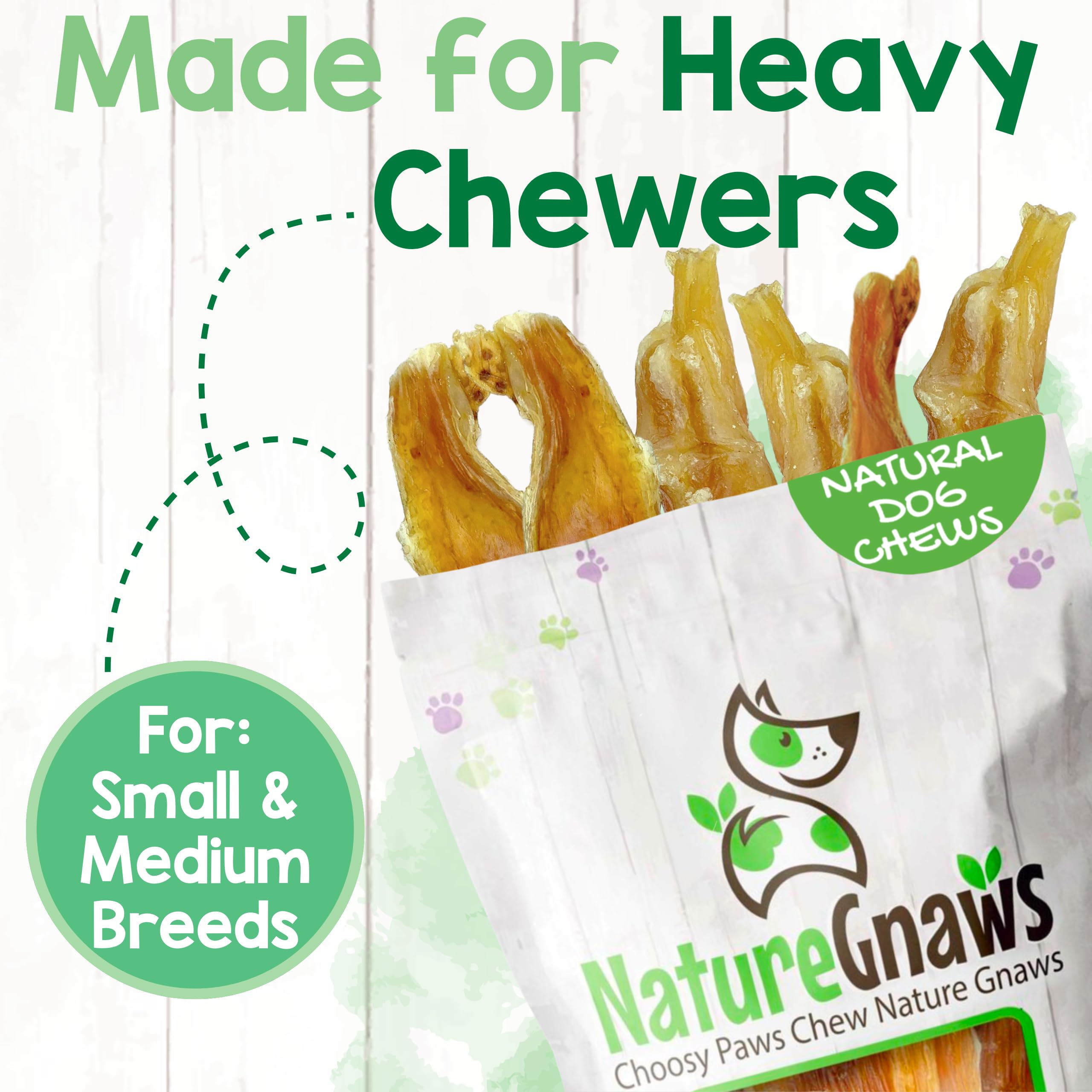 Nature Gnaws Beef Tendons shown as a 12-count pack.