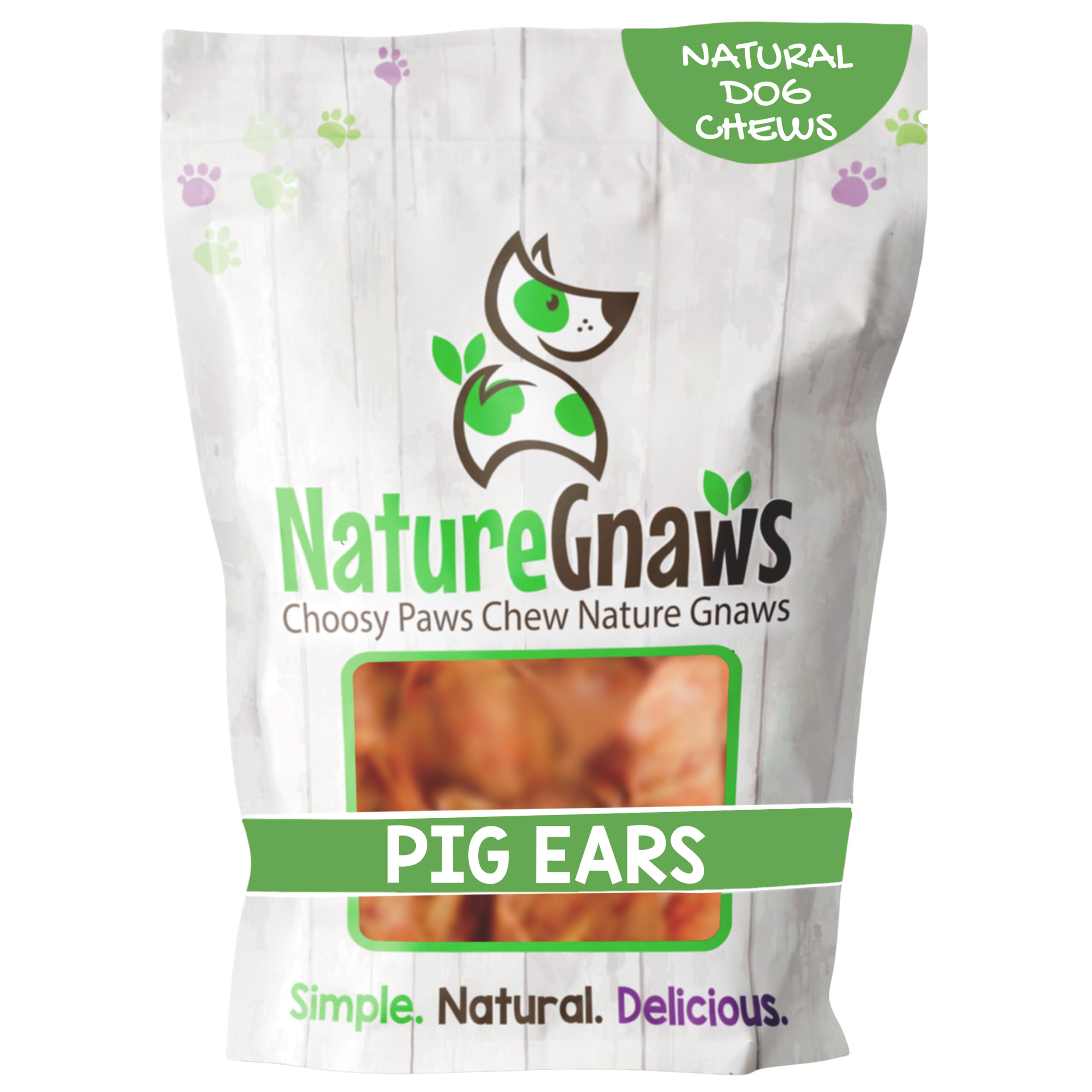 Nature Gnaws Pig Ears pack shown from the front.