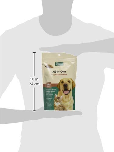 NaturVet All-in-One Cat & Dog Supplement ingredient information shown close up.