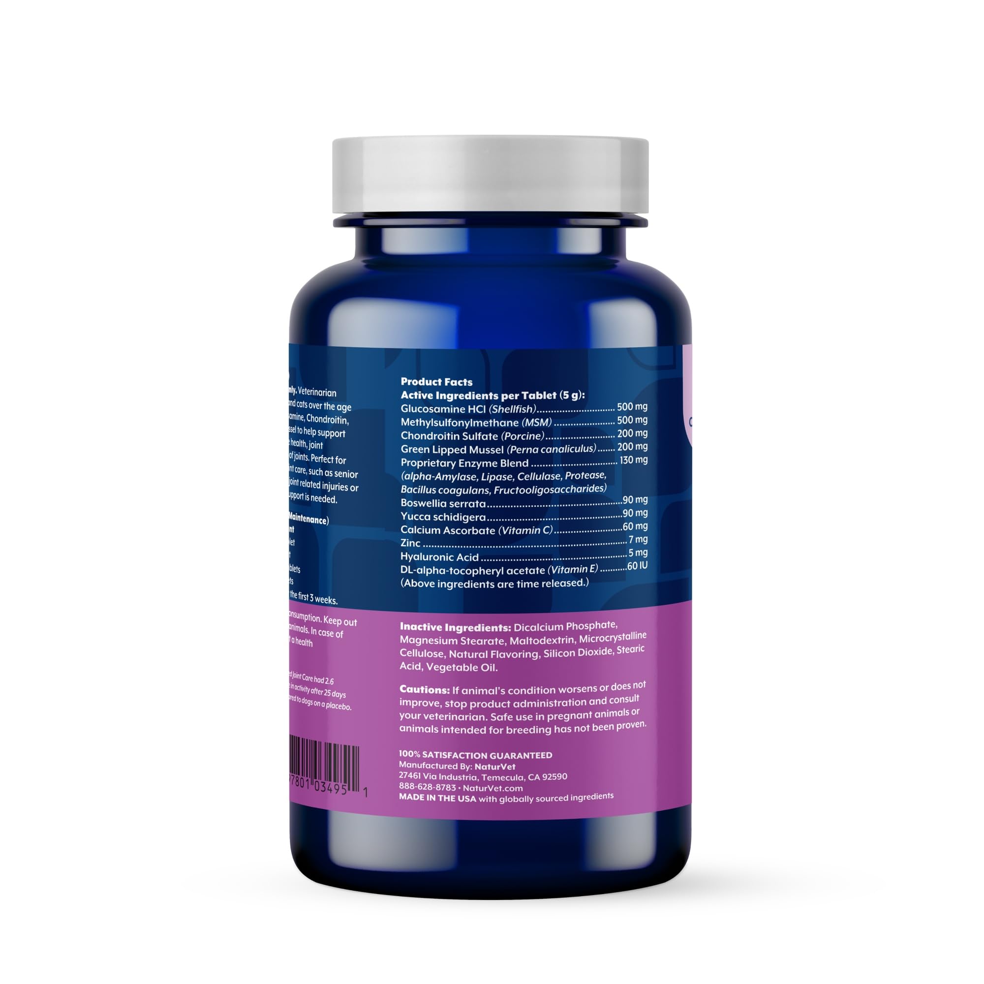 NaturVet ArthriSoothe-Gold Level 3 ingredient focus featuring joint-support ingredients.