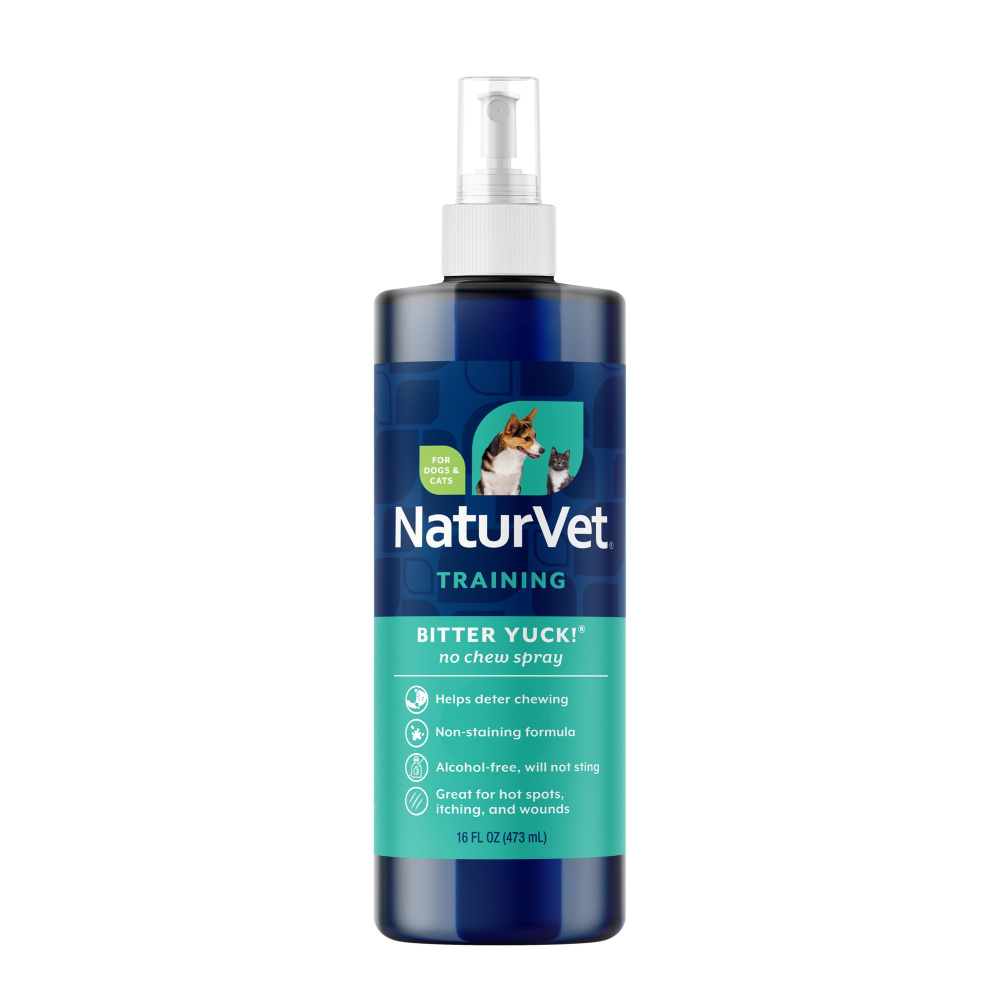 NaturVet Bitter Yuck! no-chew training spray shown from the front.