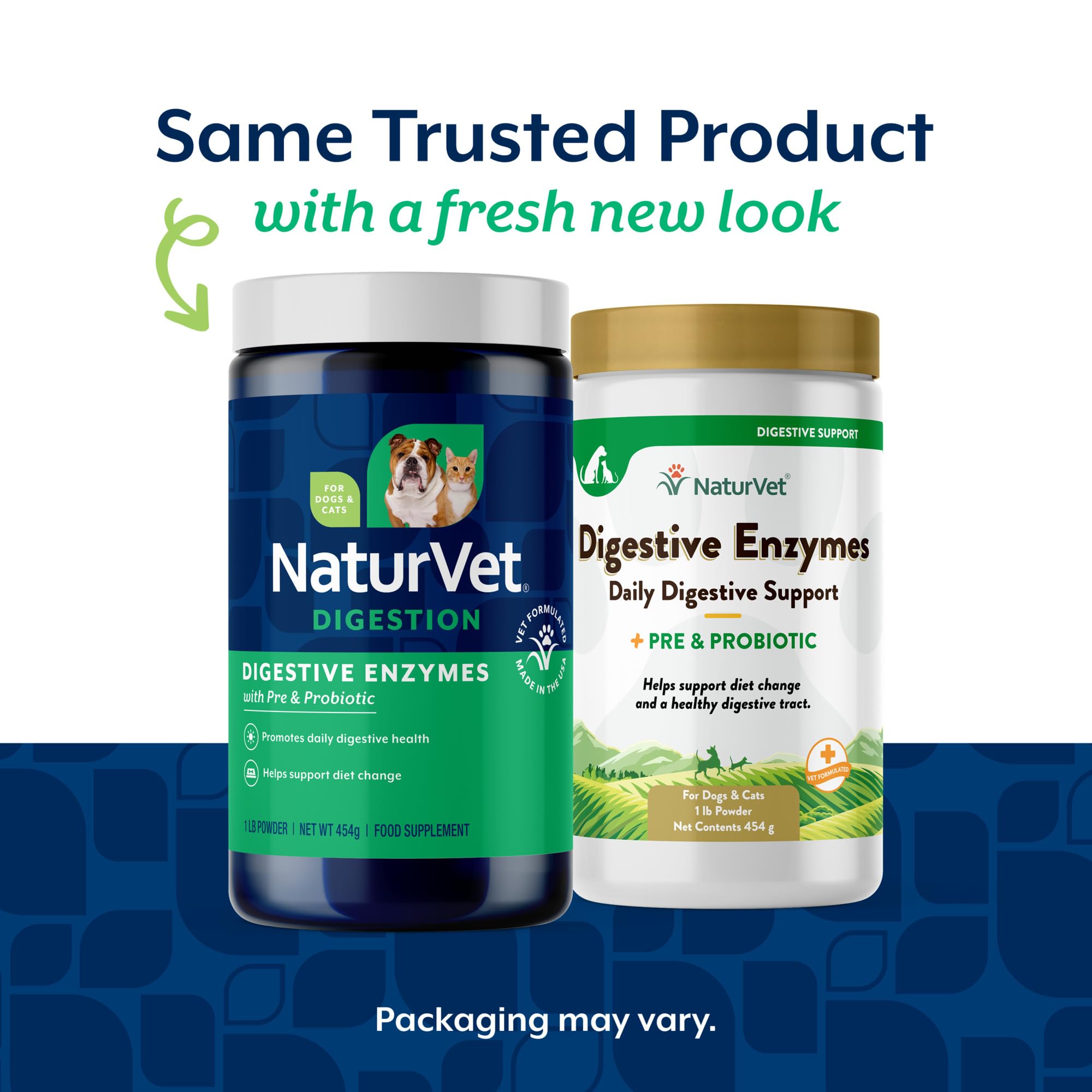 NaturVet Digestive Enzymes product shown from the back with its label in focus.