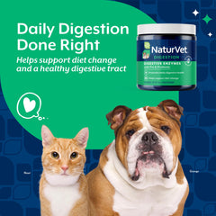 NaturVet Digestive Enzymes product shown from another angle.