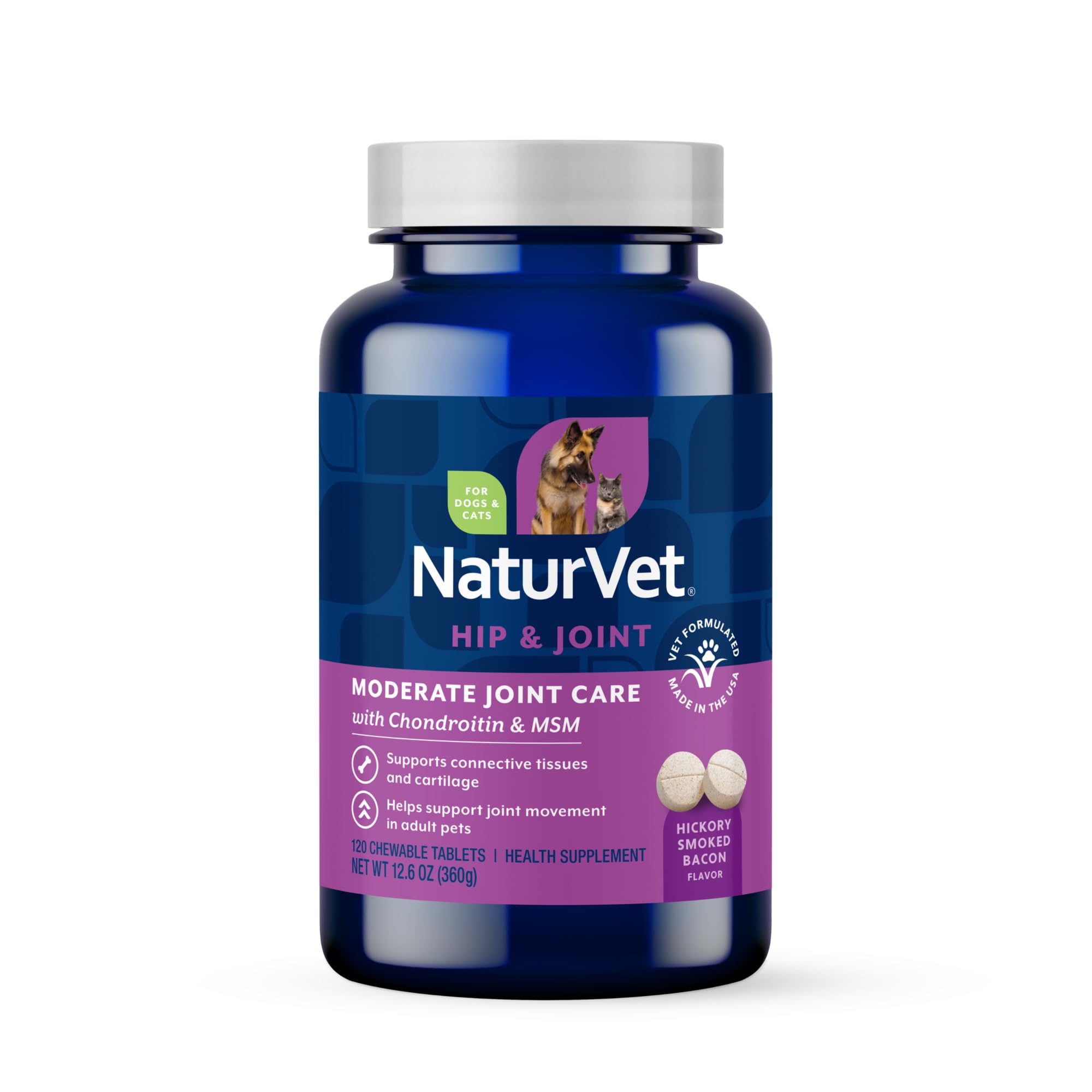 NaturVet Glucosamine DS Plus Level 2 joint supplement shown in a front product view.