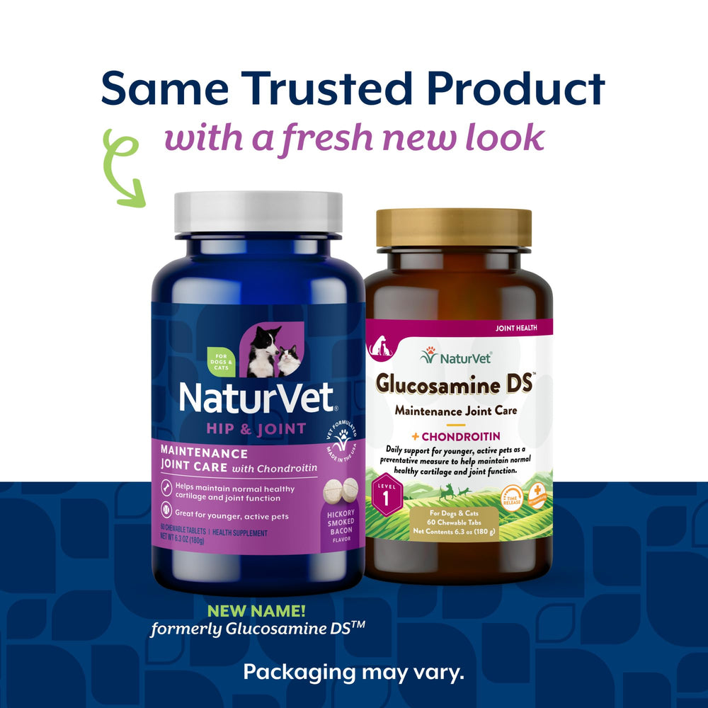 NaturVet Glucosamine DS joint-support product label shown in close-up