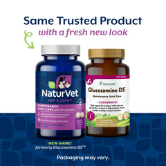 NaturVet Glucosamine DS joint-support product label shown in close-up